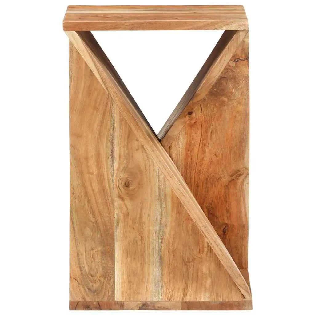 Solid Wood Acacia Side Table 35x35x55 cm Brown End Table Twisted Design