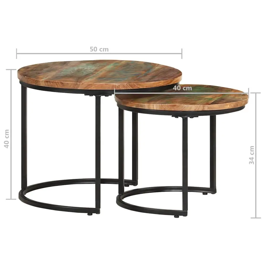 Set of 2 Nesting Tables in Solid Reclaimed Wood