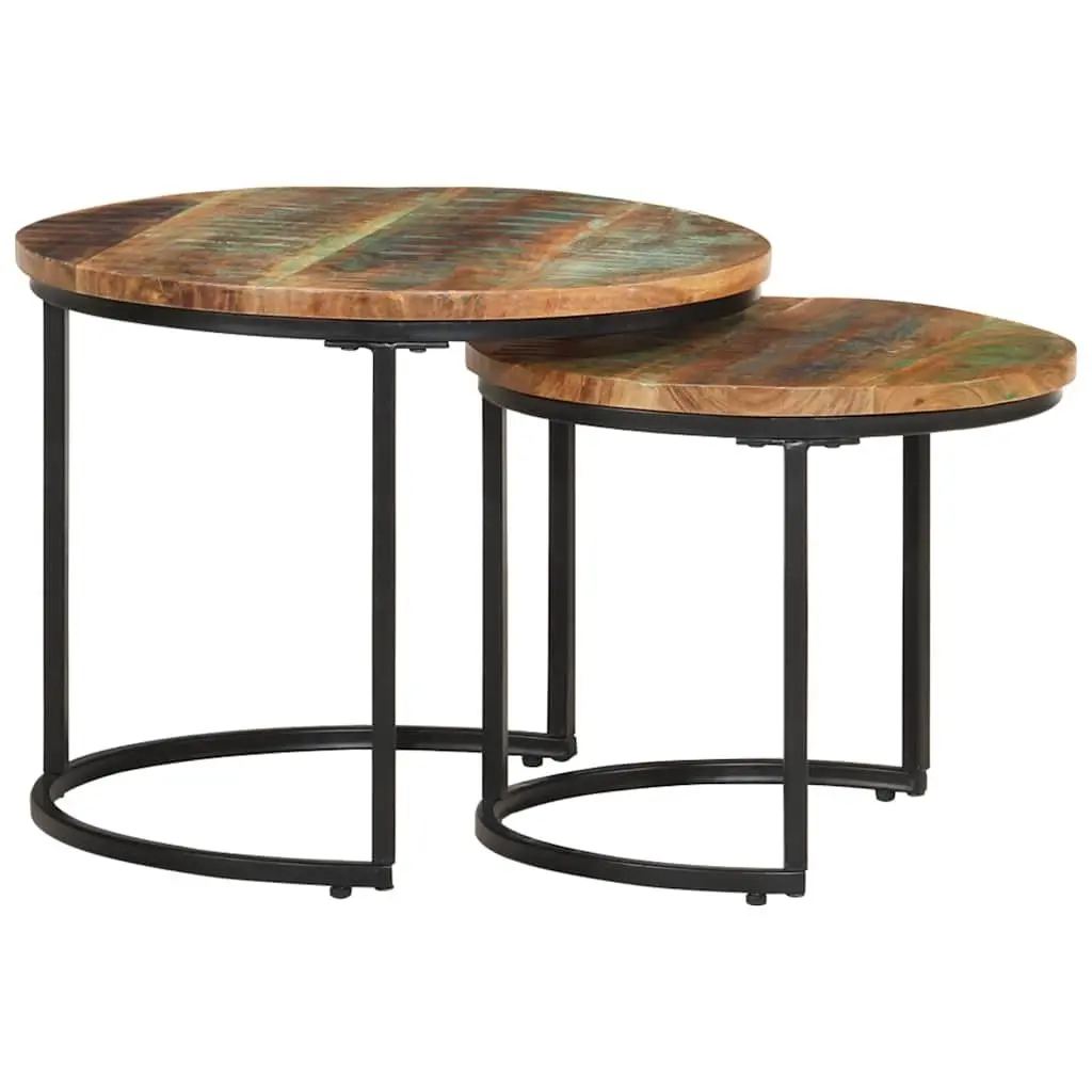 Set of 2 Nesting Tables in Solid Reclaimed Wood