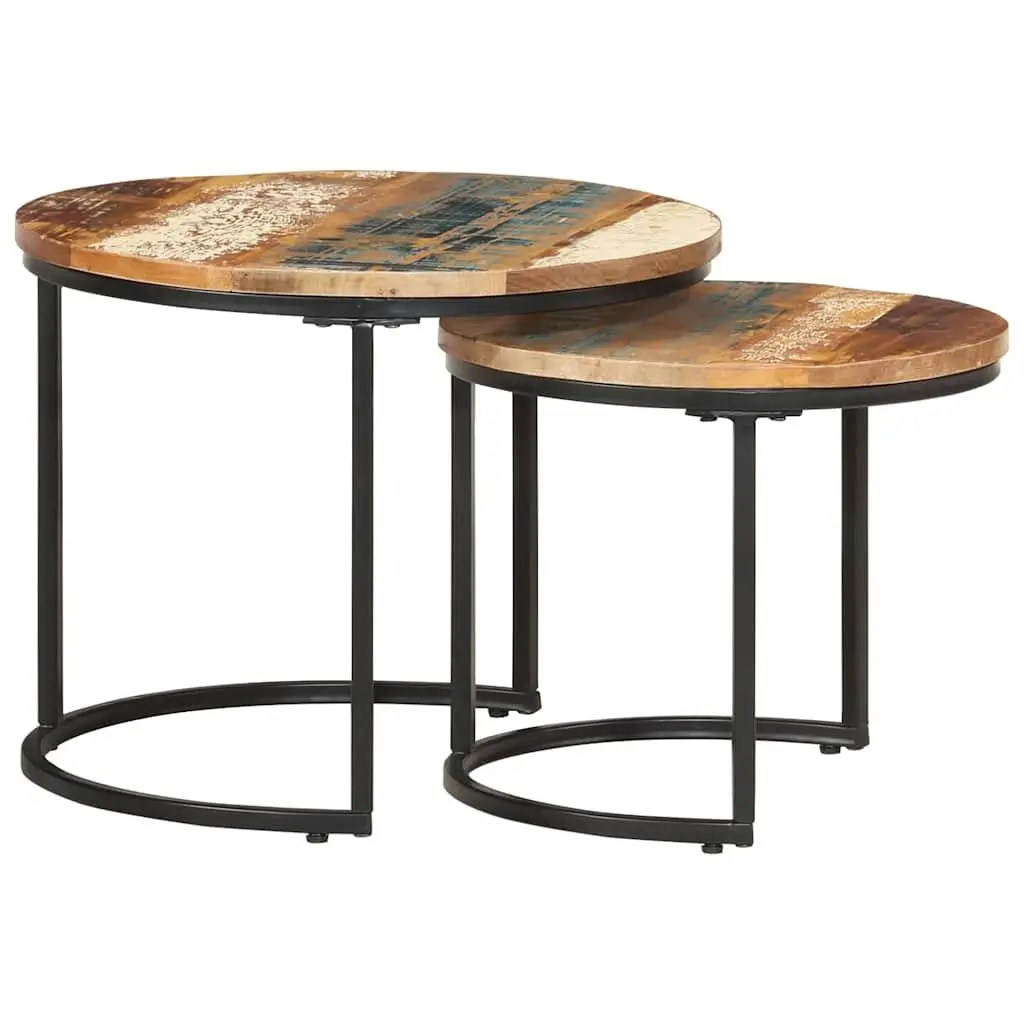 Set of 2 Nesting Tables in Solid Reclaimed Wood