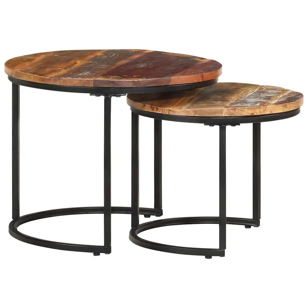 Set of 2 Nesting Tables in Solid Reclaimed Wood