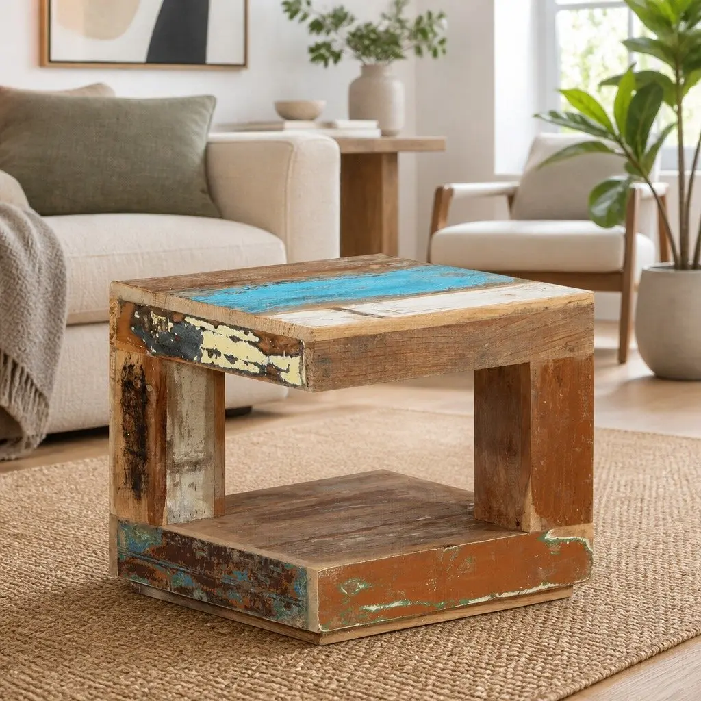 Coffee Table Farmhouse Style 45x45x40 cm Solid Reclaimed Wood