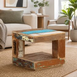 Reclaimed Wood Coffee Table 45x45x40 cm for Living Rooms