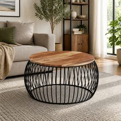 Charming Brown Wooden Coffee Table Ø68 cm for Cozy Spaces