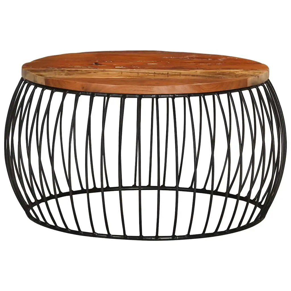 Handmade Vintage-Style Coffee Table Ø68cm Reclaimed Wood
