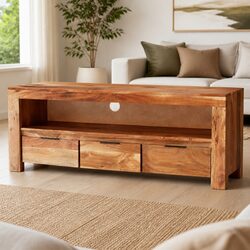 Solid Wood Acacia TV Cabinet for Stylish Living Spaces