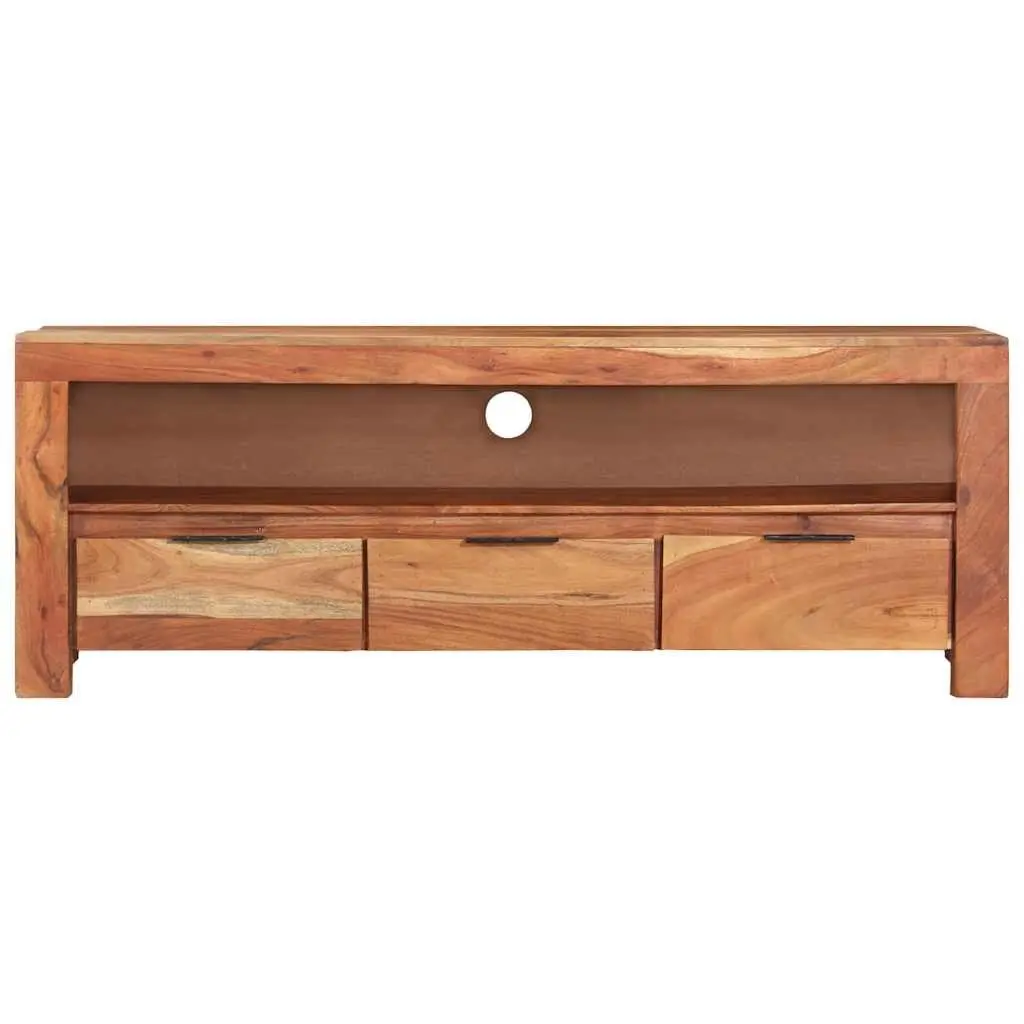 TV Cabinet 110x30x40 cm Solid Wood Acacia Brown Media Storage Unit Furniture