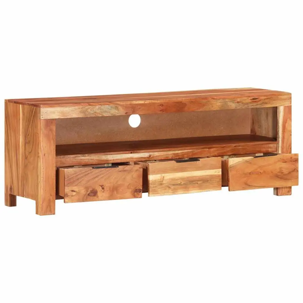 TV Cabinet 110x30x40 cm Solid Wood Acacia Brown Media Storage Unit Furniture