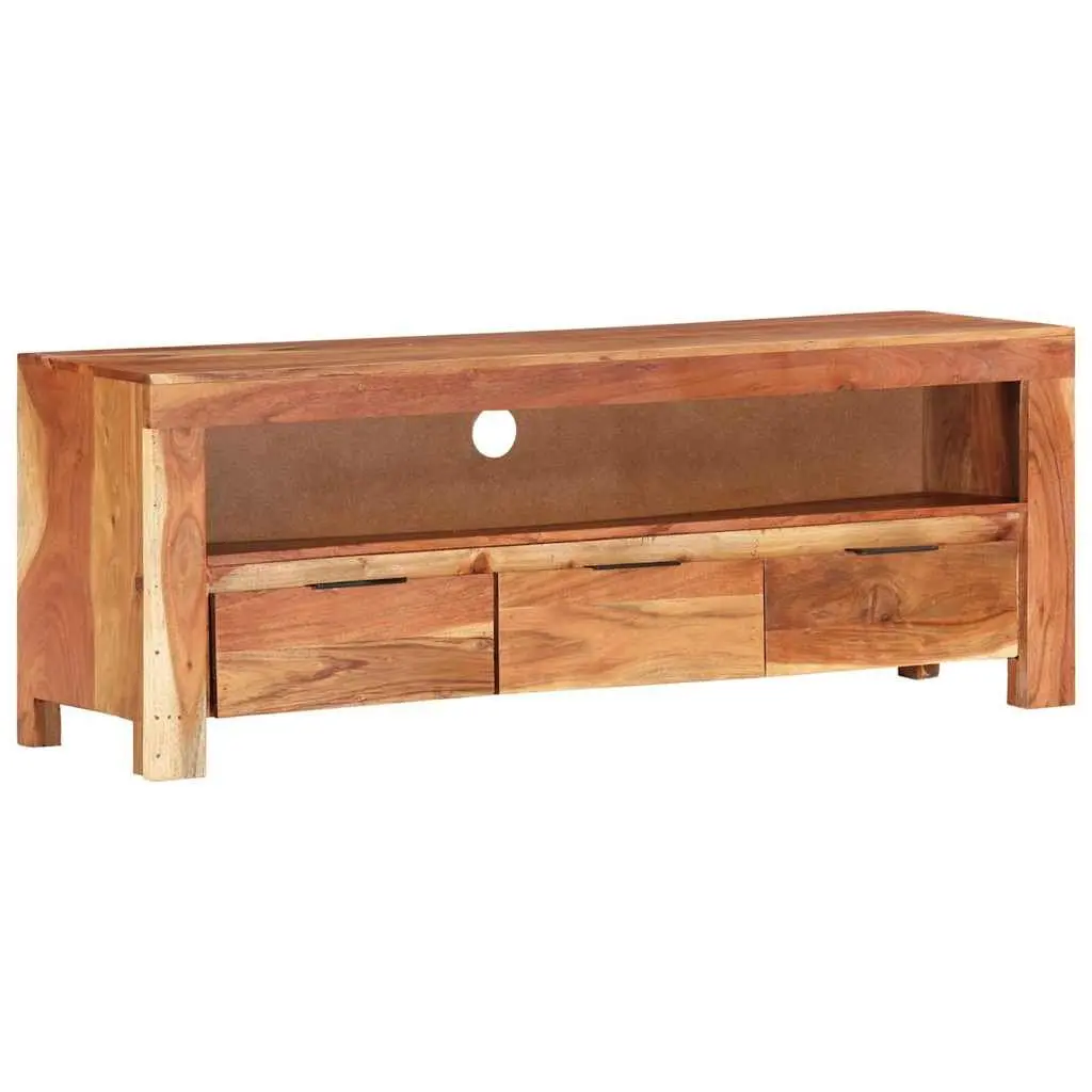 TV Cabinet 110x30x40 cm Solid Wood Acacia Brown Media Storage Unit Furniture