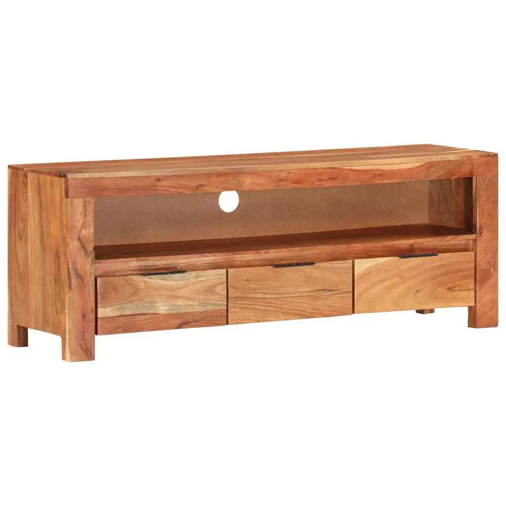 TV Cabinet 110x30x40 cm Solid Wood Acacia Brown Media Storage Unit Furniture