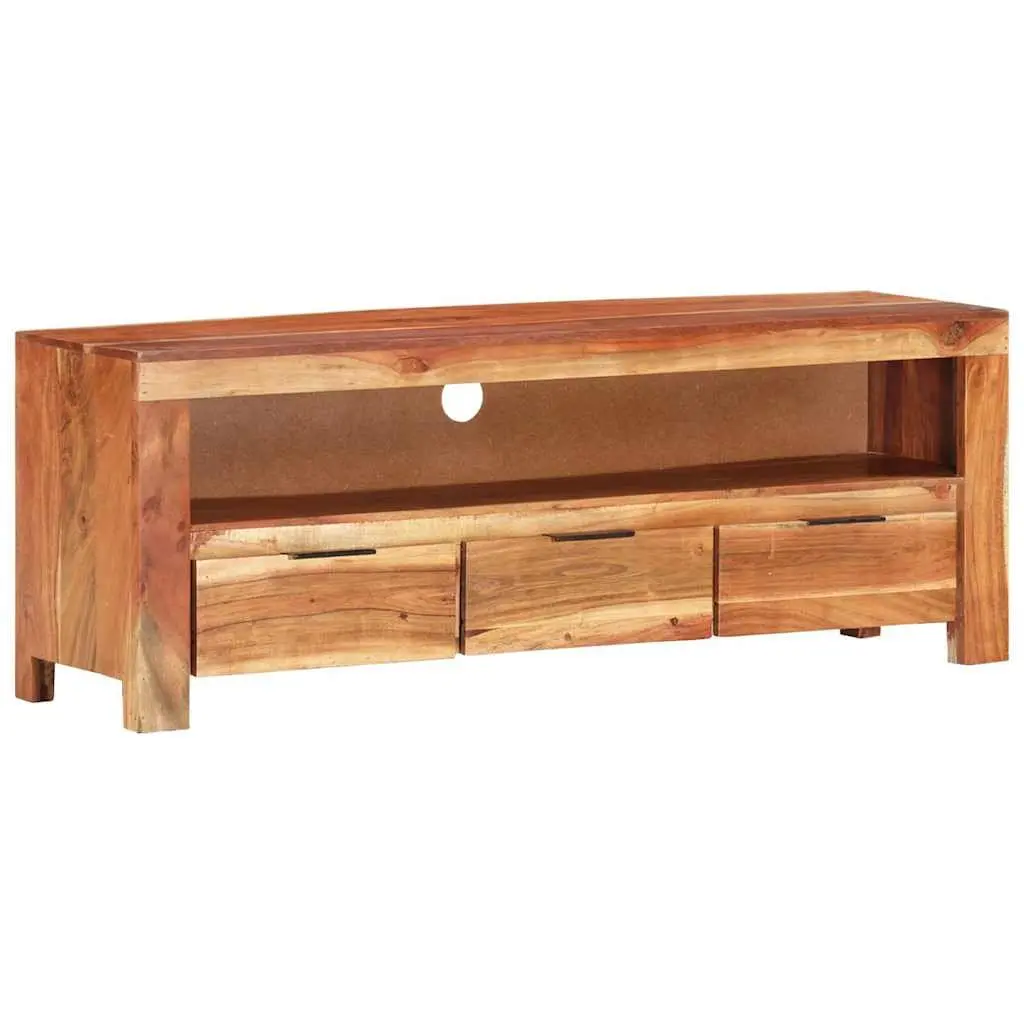 TV Cabinet 110x30x40 cm Solid Wood Acacia Brown Media Storage Unit Furniture