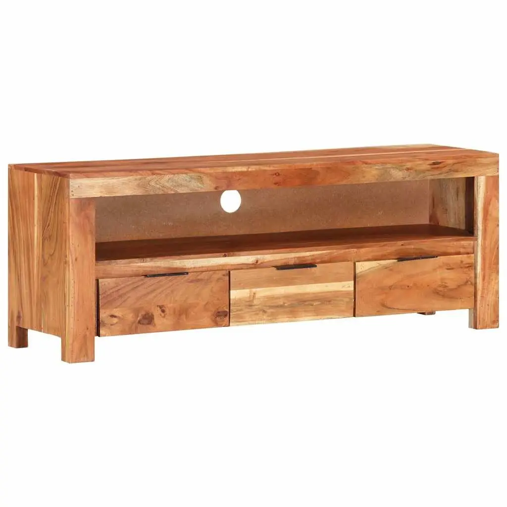 TV Cabinet 110x30x40 cm Solid Wood Acacia Brown Media Storage Unit Furniture