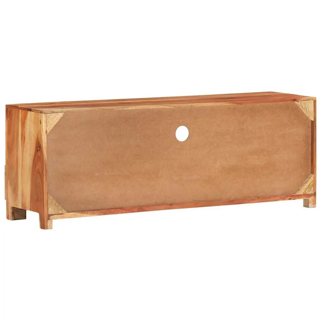 TV Cabinet 110x30x40 cm Solid Wood Acacia Brown Media Storage Unit Furniture