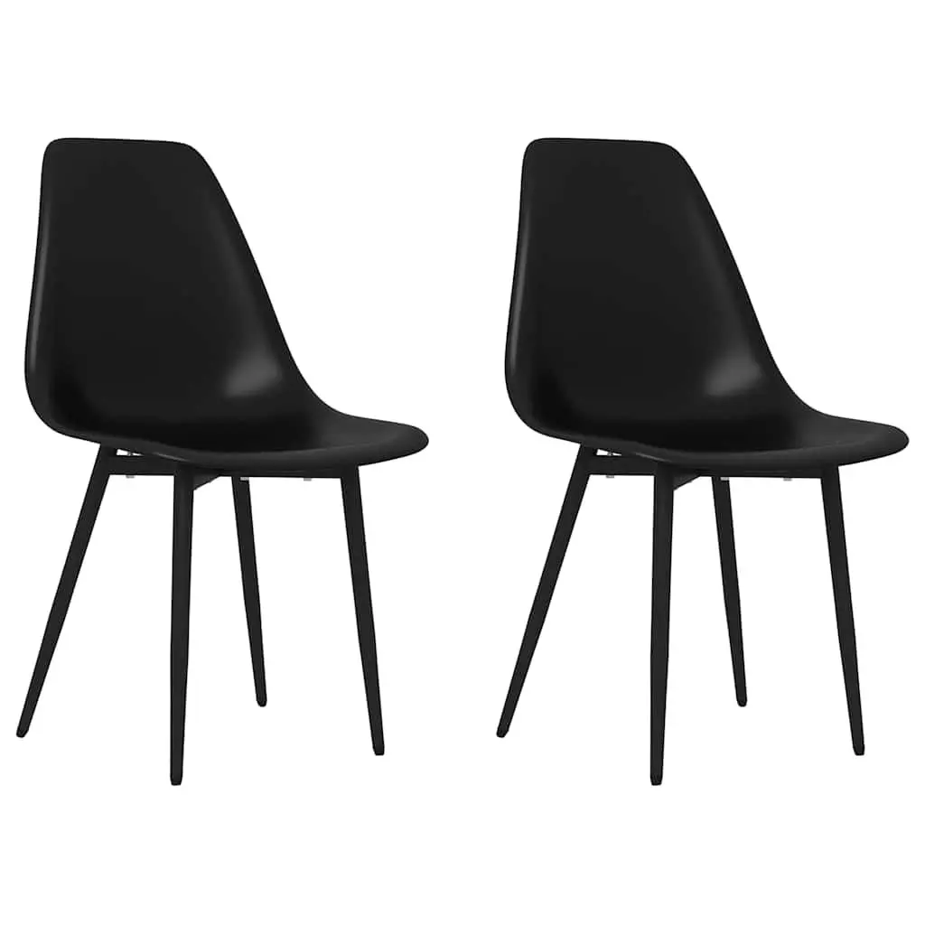 Black Ergonomic Dining Chairs 2-Piece Set