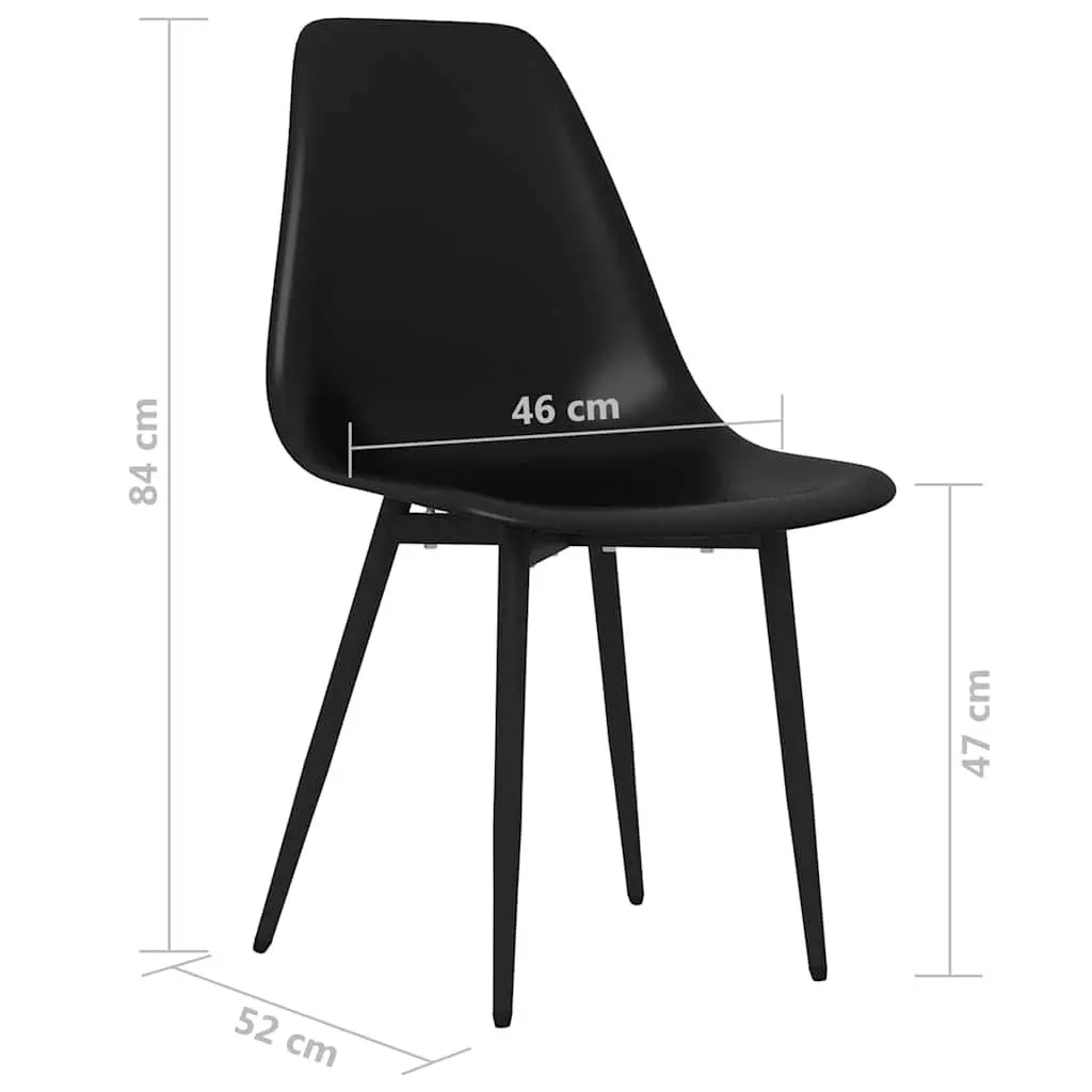 Black Ergonomic Dining Chairs 2-Piece Set