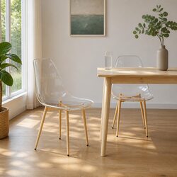 Transparent Seat Dining Chairs 2 pcs for Kitchen