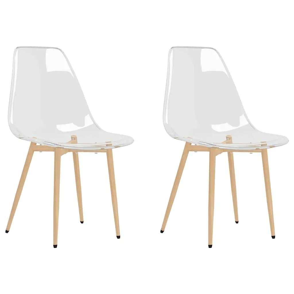 Transparent Seat Dining Chairs 2 pcs for Kitchen