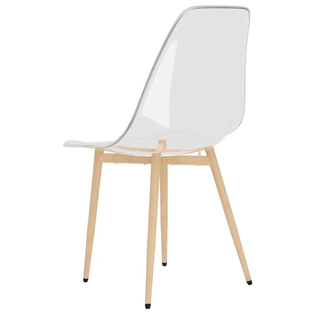 Transparent Seat Dining Chairs 2 pcs for Kitchen