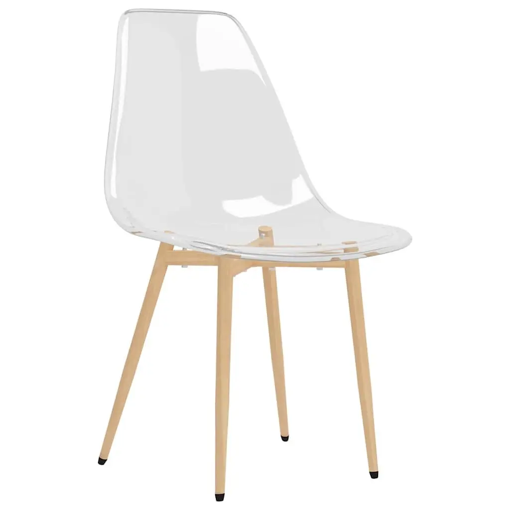Dining Chairs 4 pcs Transparent Seat Ergonomic Backrest Kitchen Furniture