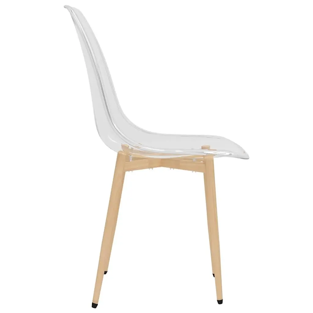 Dining Chairs 4 pcs Transparent Seat Ergonomic Backrest Kitchen Furniture