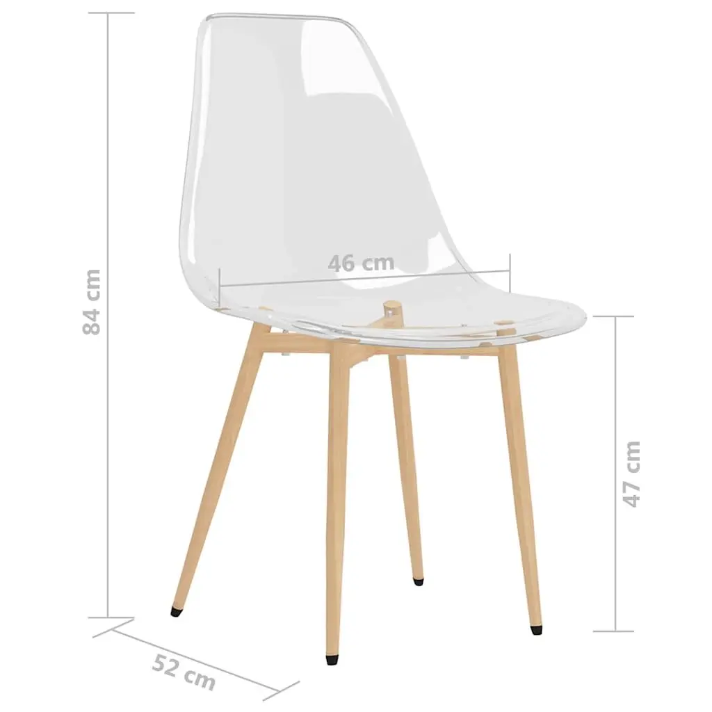 Dining Chairs 4 pcs Transparent Seat Ergonomic Backrest Kitchen Furniture