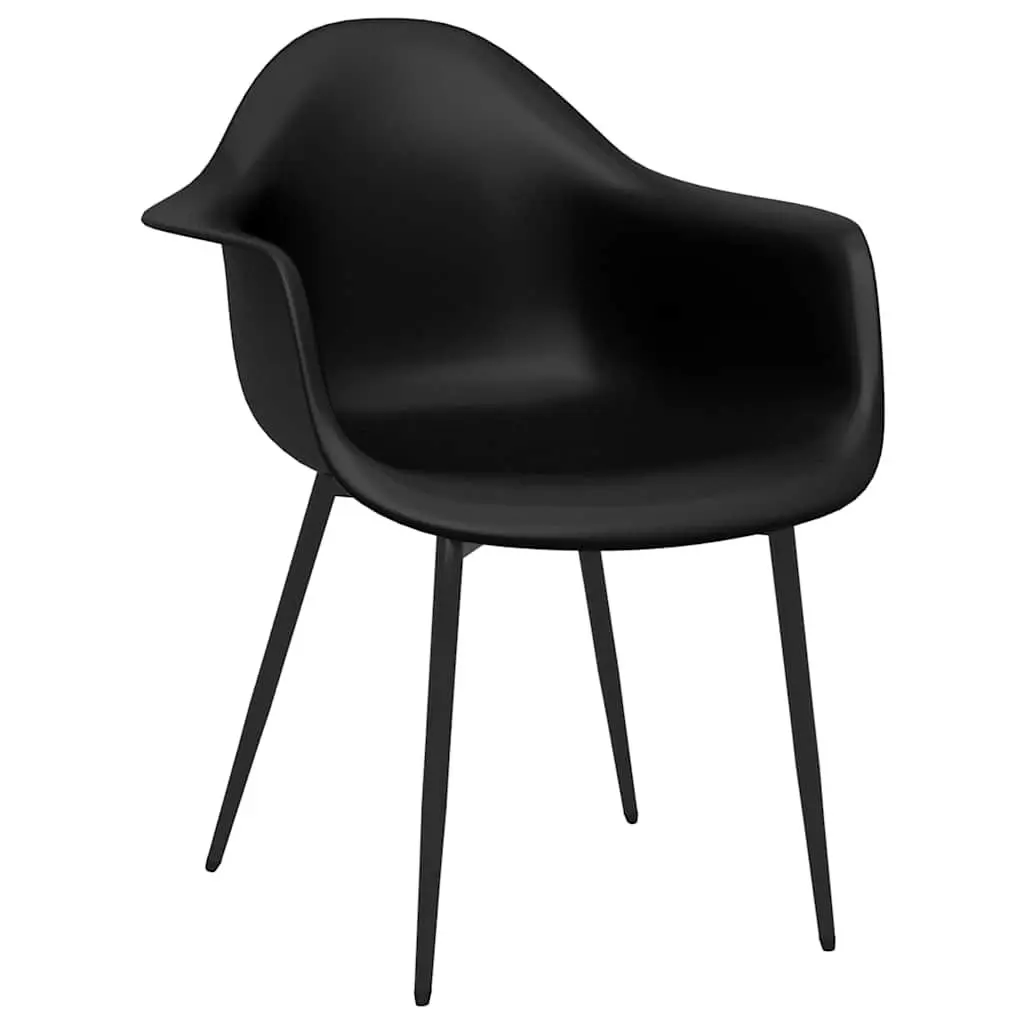 Dining Chairs Black Ergonomic Curved Backrest Polypropylene 4 Pcs