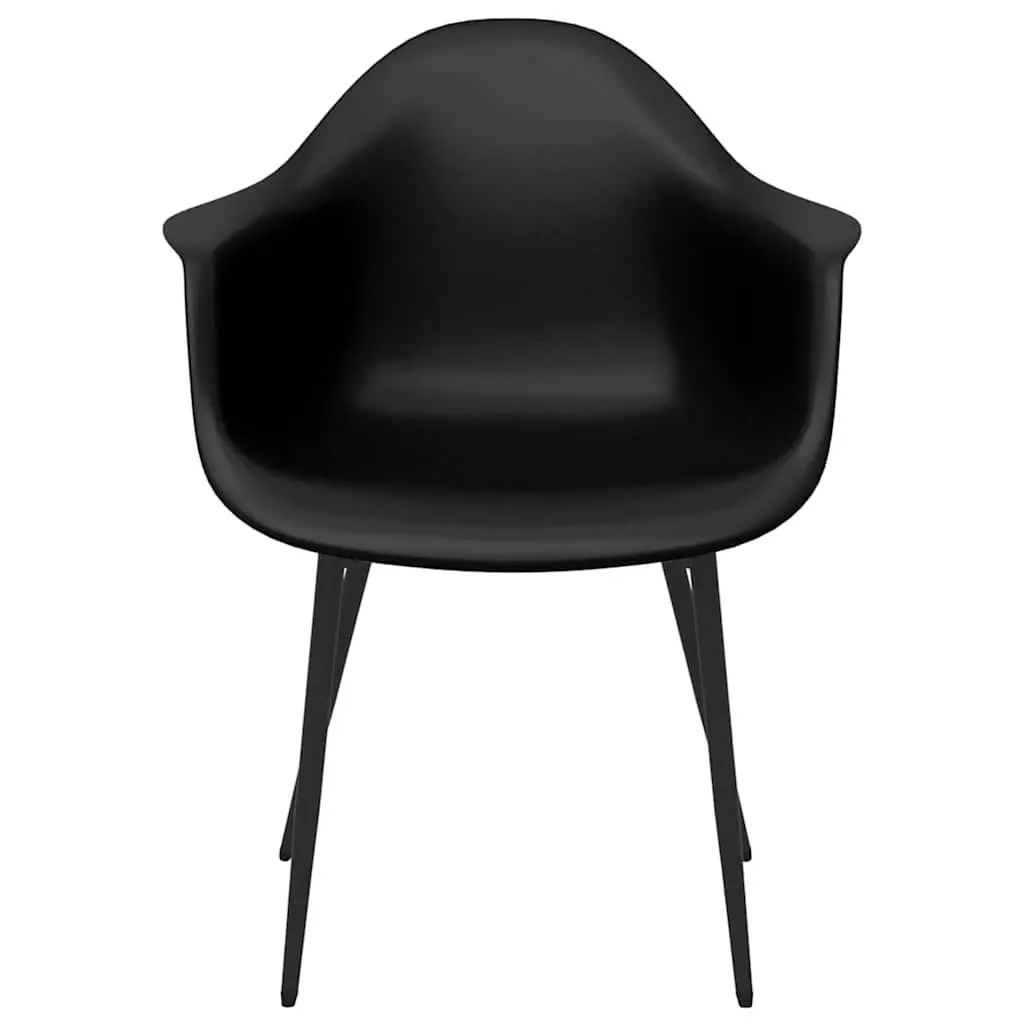Dining Chairs Black Ergonomic Curved Backrest Polypropylene 4 Pcs