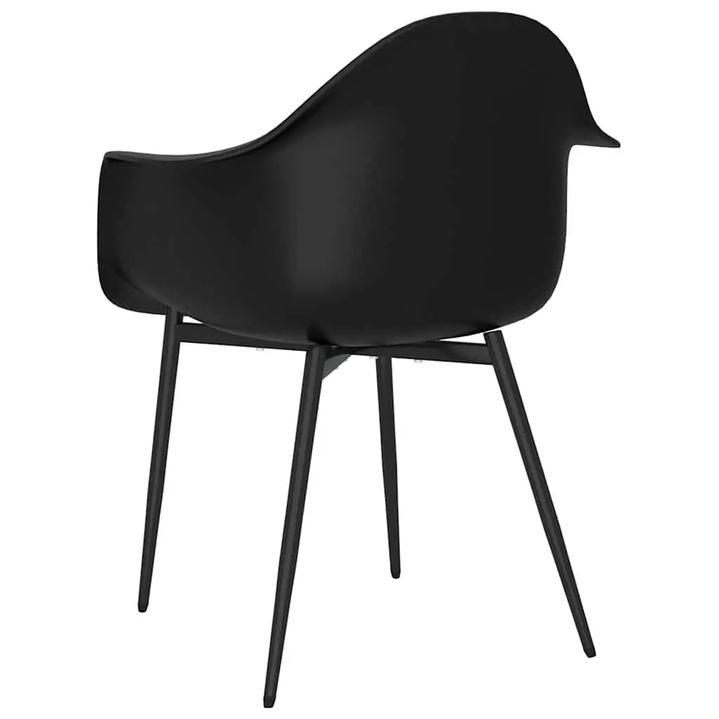 Dining Chairs Black Ergonomic Curved Backrest Polypropylene 4 Pcs