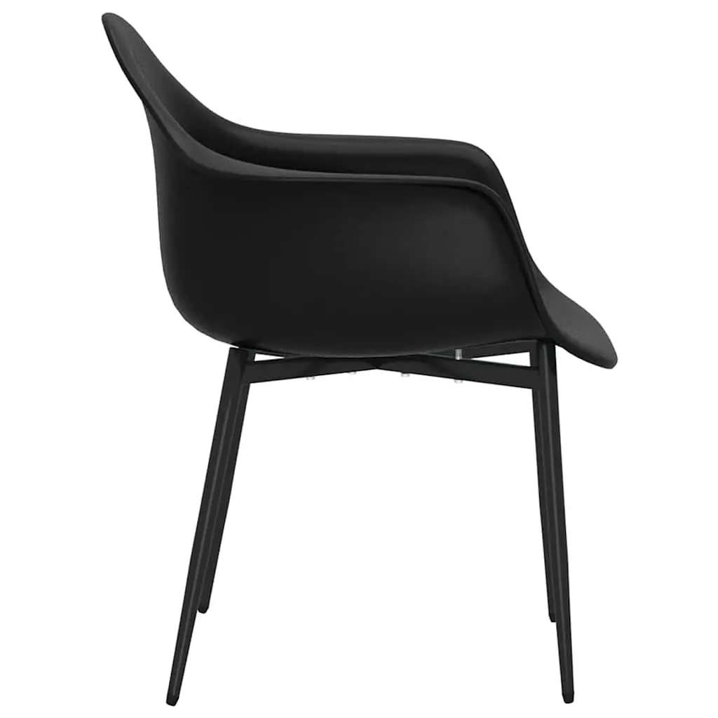 Dining Chairs Black Ergonomic Curved Backrest Polypropylene 4 Pcs