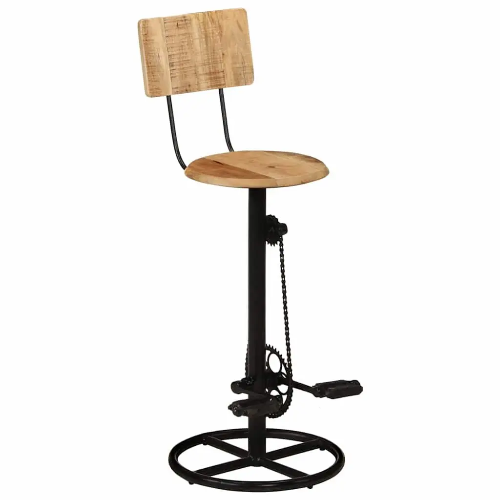 Bar Stools 2 pcs Solid Wood Mango Brown Kitchen Dining Room Seating with