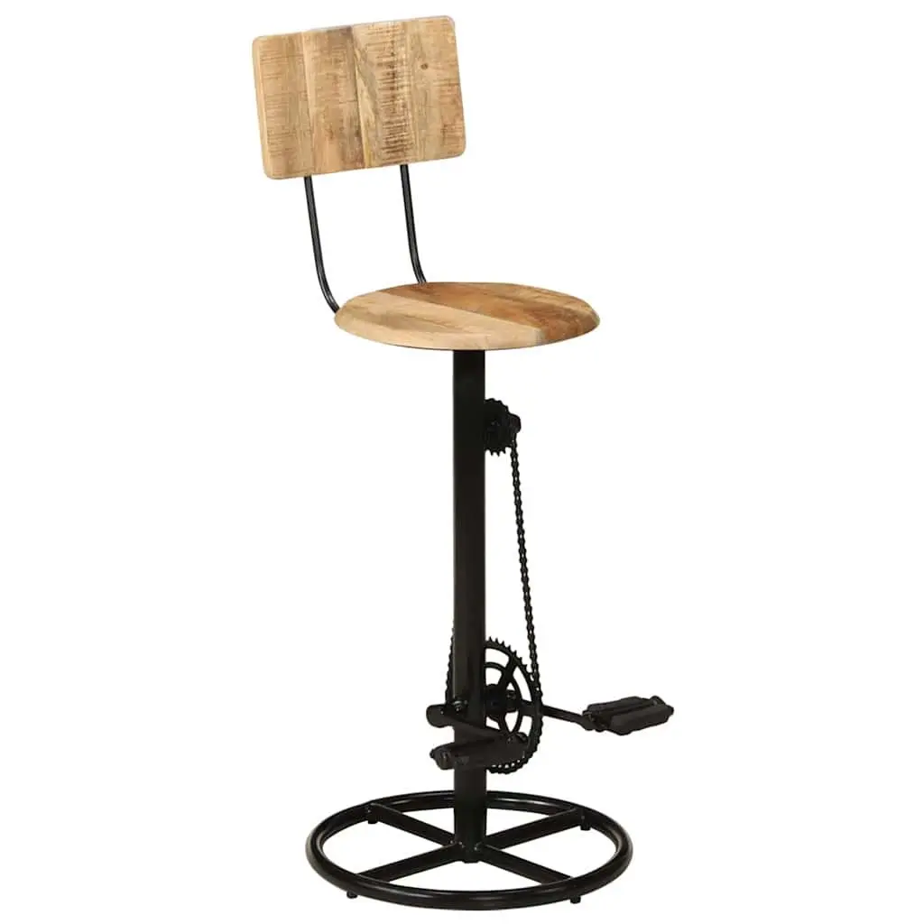 Bar Stools 2 pcs Solid Wood Mango Brown Kitchen Dining Room Seating with