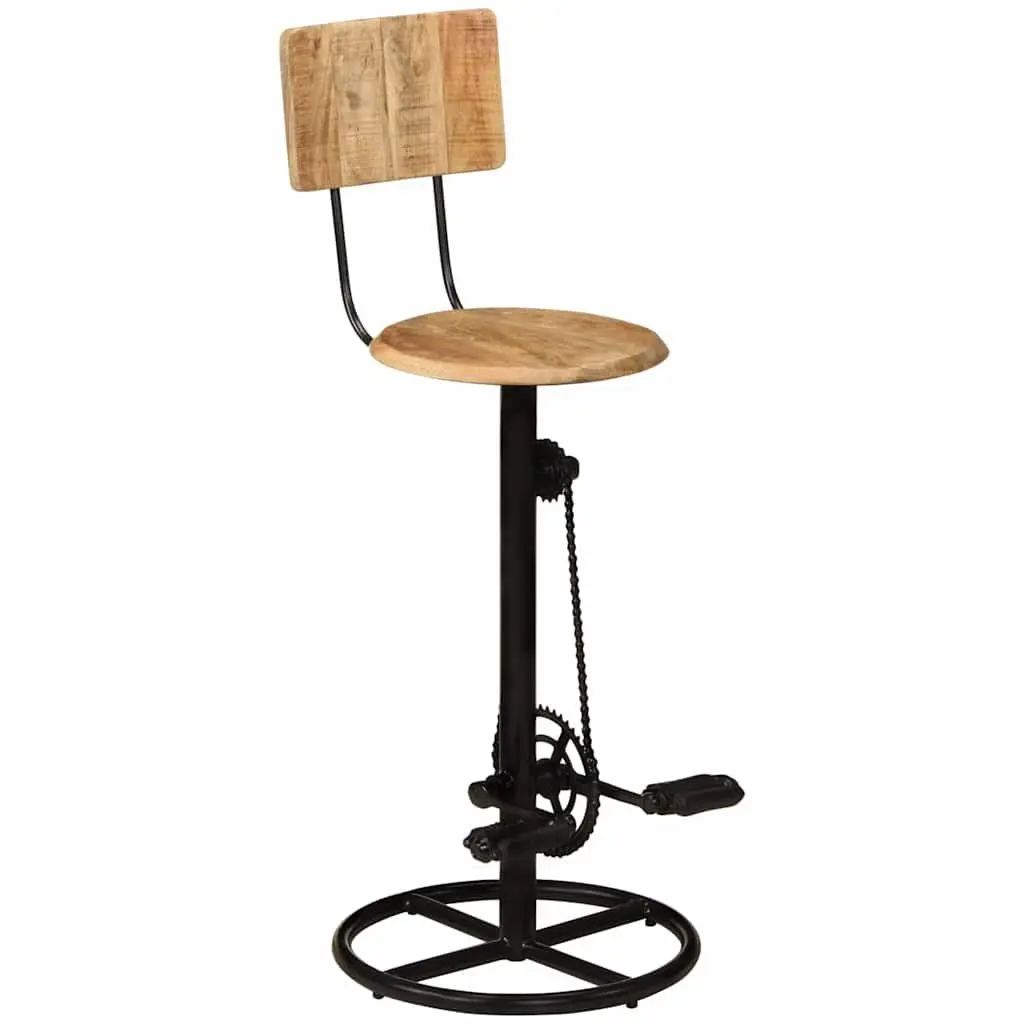 Bar Stools 2 pcs Solid Wood Mango Brown Kitchen Dining Room Seating with