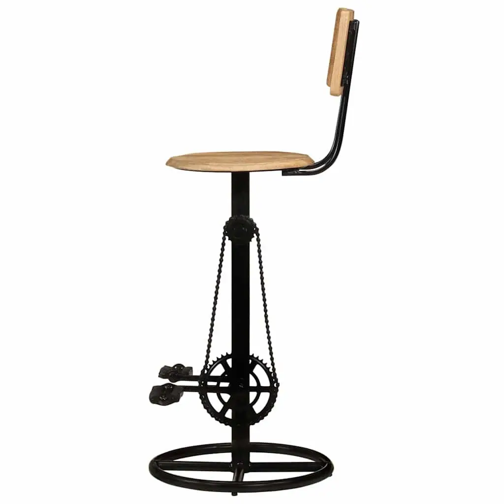Bar Stools 2 pcs Solid Wood Mango Brown Kitchen Dining Room Seating with