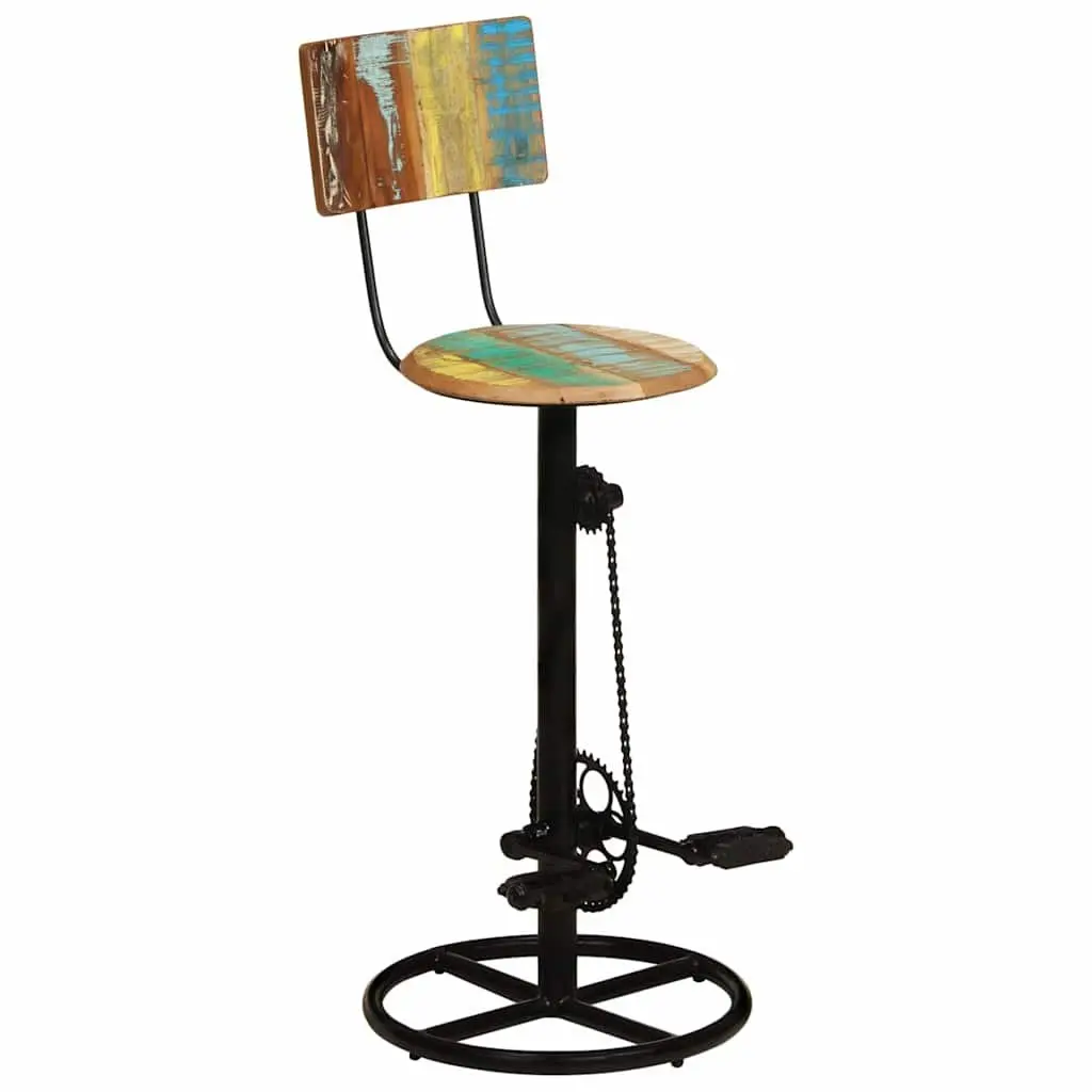 Bar Stools 2 pcs Solid Reclaimed Wood Kitchen Dining Room Seating Furniture