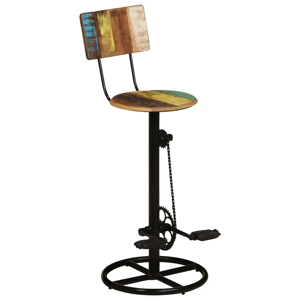 Bar Stools 2 pcs Solid Reclaimed Wood Kitchen Dining Room Seating Furniture