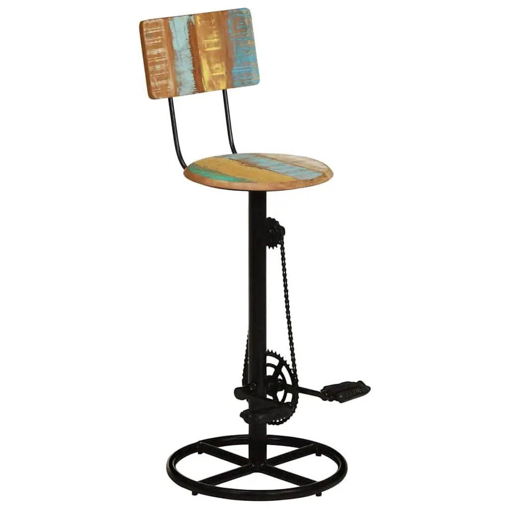 Bar Stools 2 pcs Solid Reclaimed Wood Kitchen Dining Room Seating Furniture