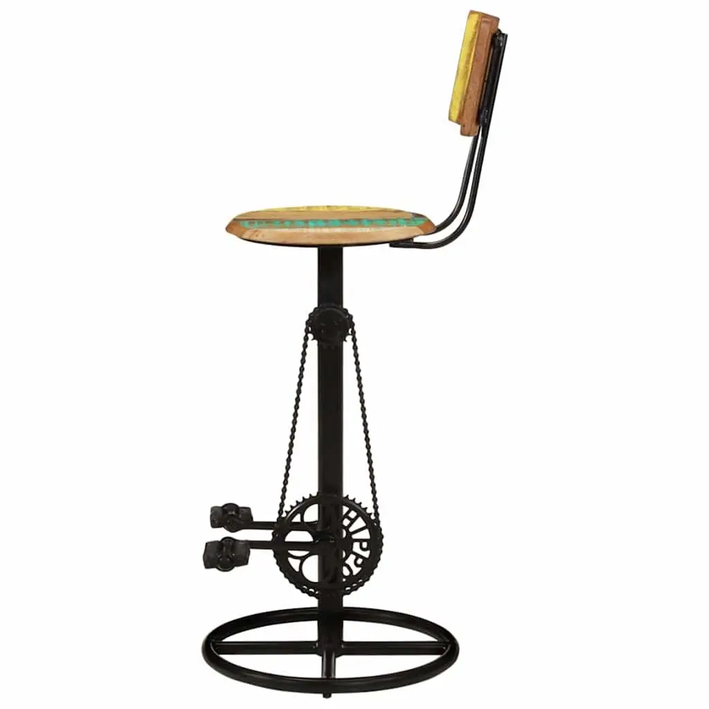 Bar Stools 2 pcs Solid Reclaimed Wood Kitchen Dining Room Seating Furniture