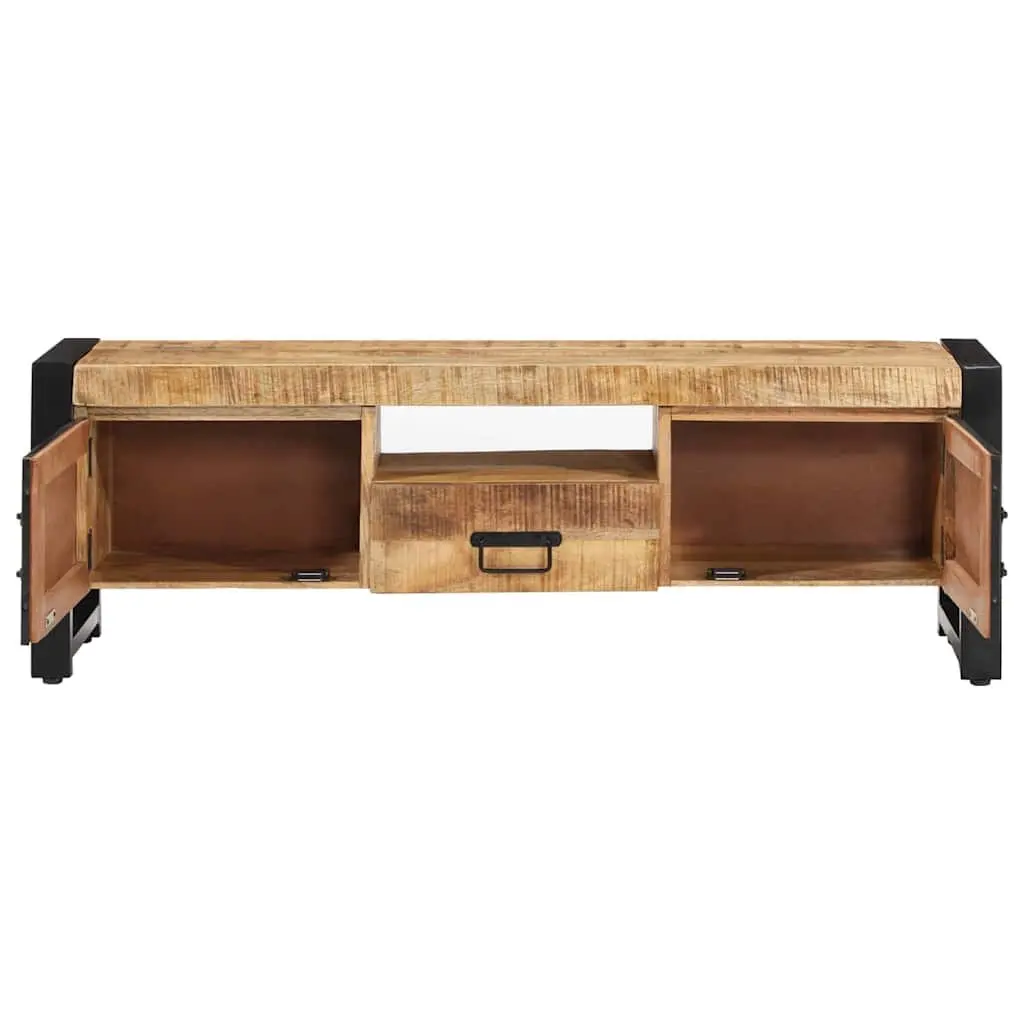 TV Cabinet 120x30x40 cm Solid Wood Media Storage Unit with Doors and Drawer