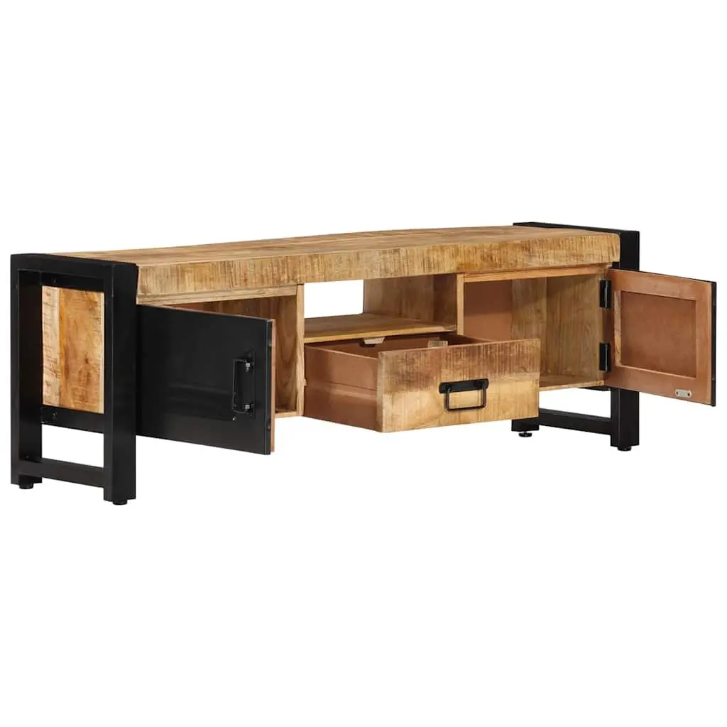 TV Cabinet 120x30x40 cm Solid Wood Media Storage Unit with Doors and Drawer
