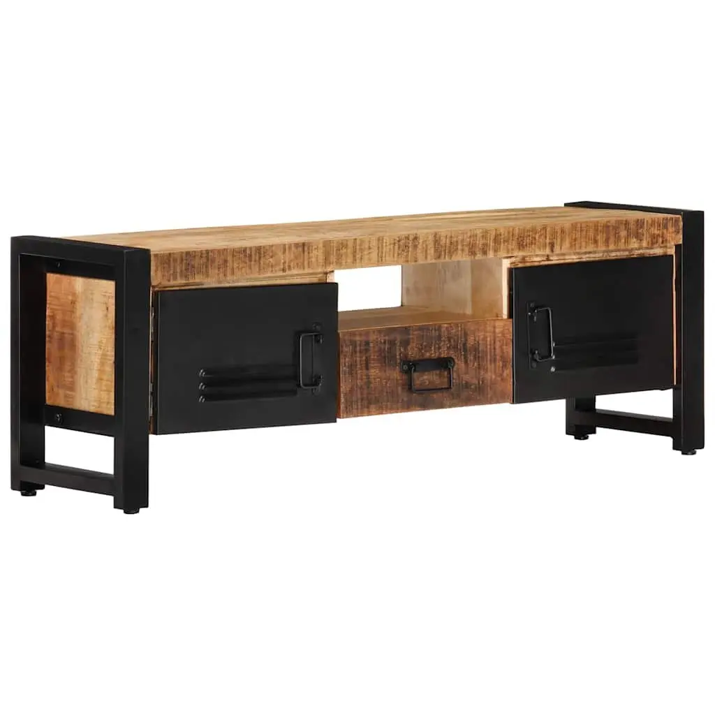 TV Cabinet 120x30x40 cm Solid Wood Media Storage Unit with Doors and Drawer