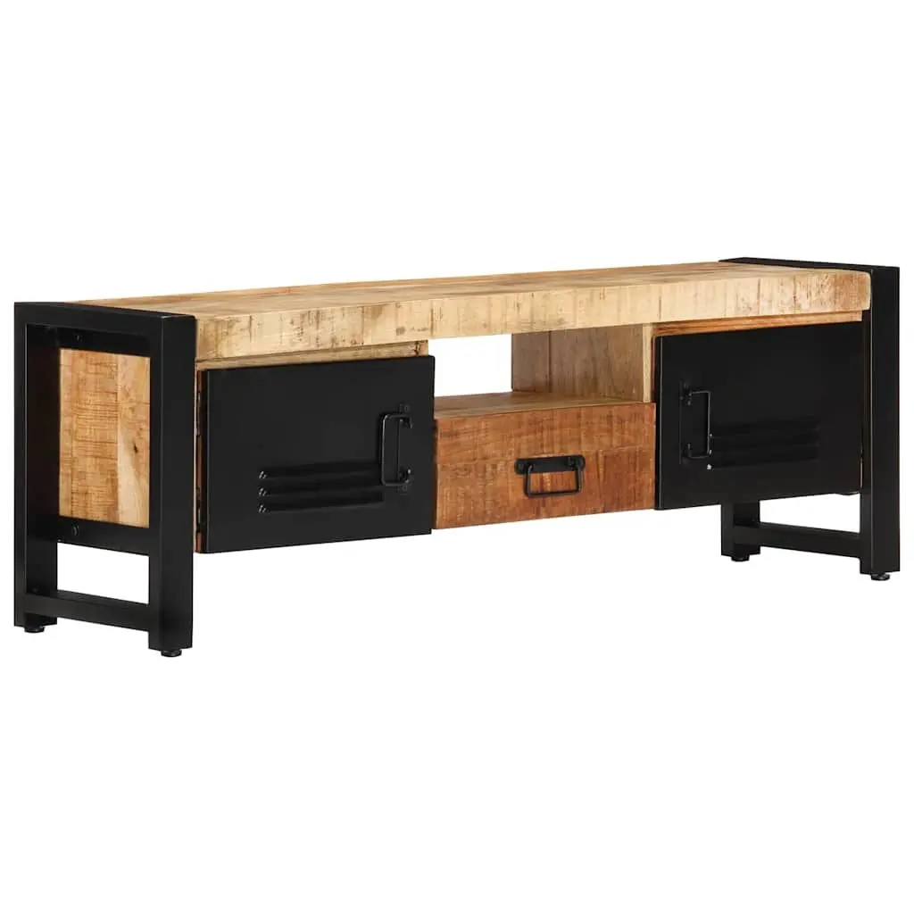 TV Cabinet 120x30x40 cm Solid Wood Media Storage Unit with Doors and Drawer