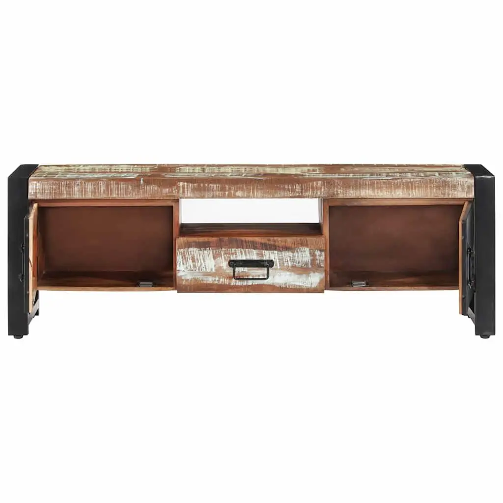 TV Cabinet Industrial Style 120x30x40 cm Solid Reclaimed Wood with Doors Drawer