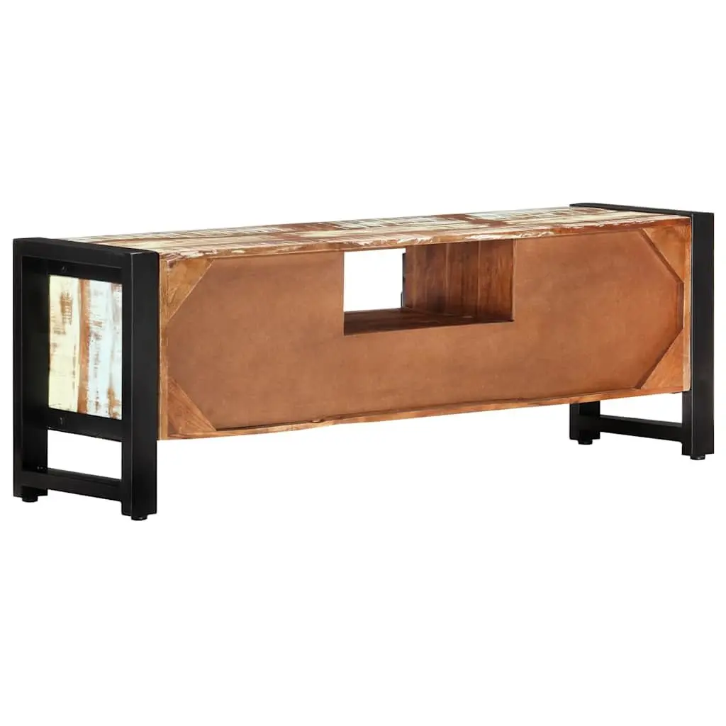 TV Cabinet Industrial Style 120x30x40 cm Solid Reclaimed Wood with Doors Drawer