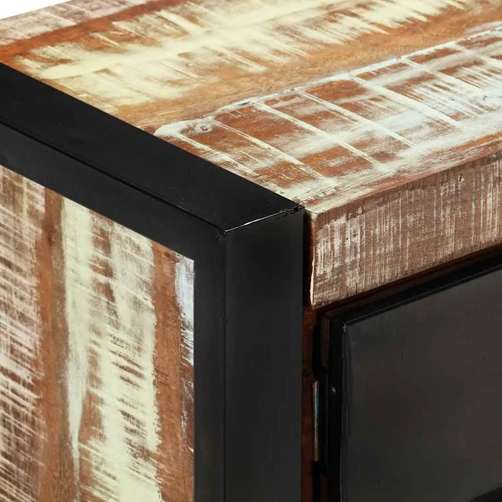 TV Cabinet Industrial Style 120x30x40 cm Solid Reclaimed Wood with Doors Drawer