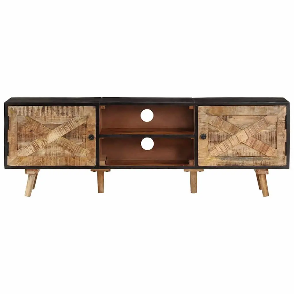 TV Cabinet 140x30x46 cm Rough Mango Wood Acacia Living Room Bedroom Storage