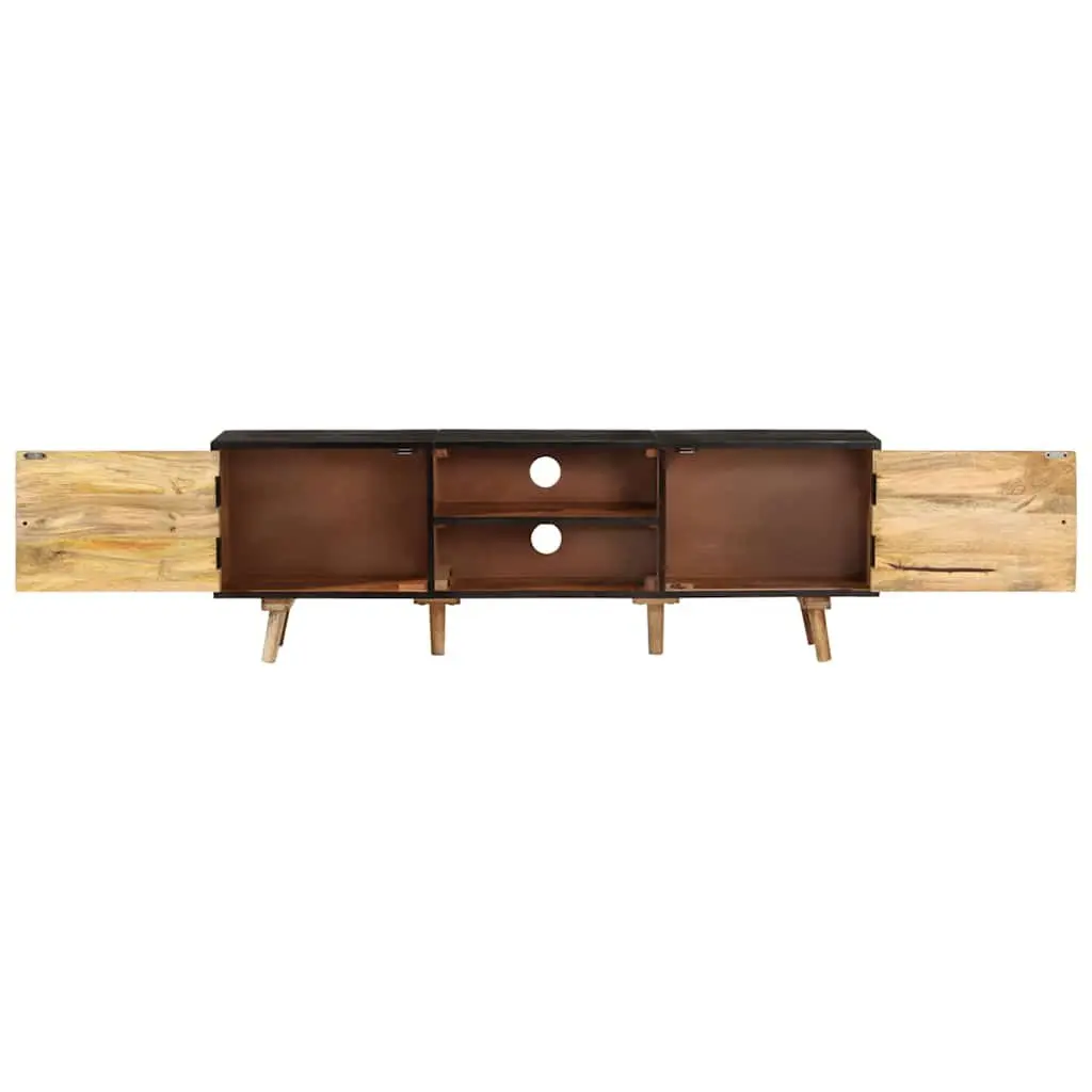 TV Cabinet 140x30x46 cm Rough Mango Wood Acacia Living Room Bedroom Storage