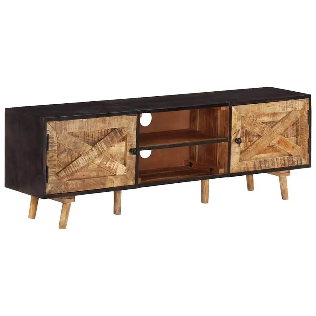 TV Cabinet 140x30x46 cm Rough Mango Wood Acacia Living Room Bedroom Storage