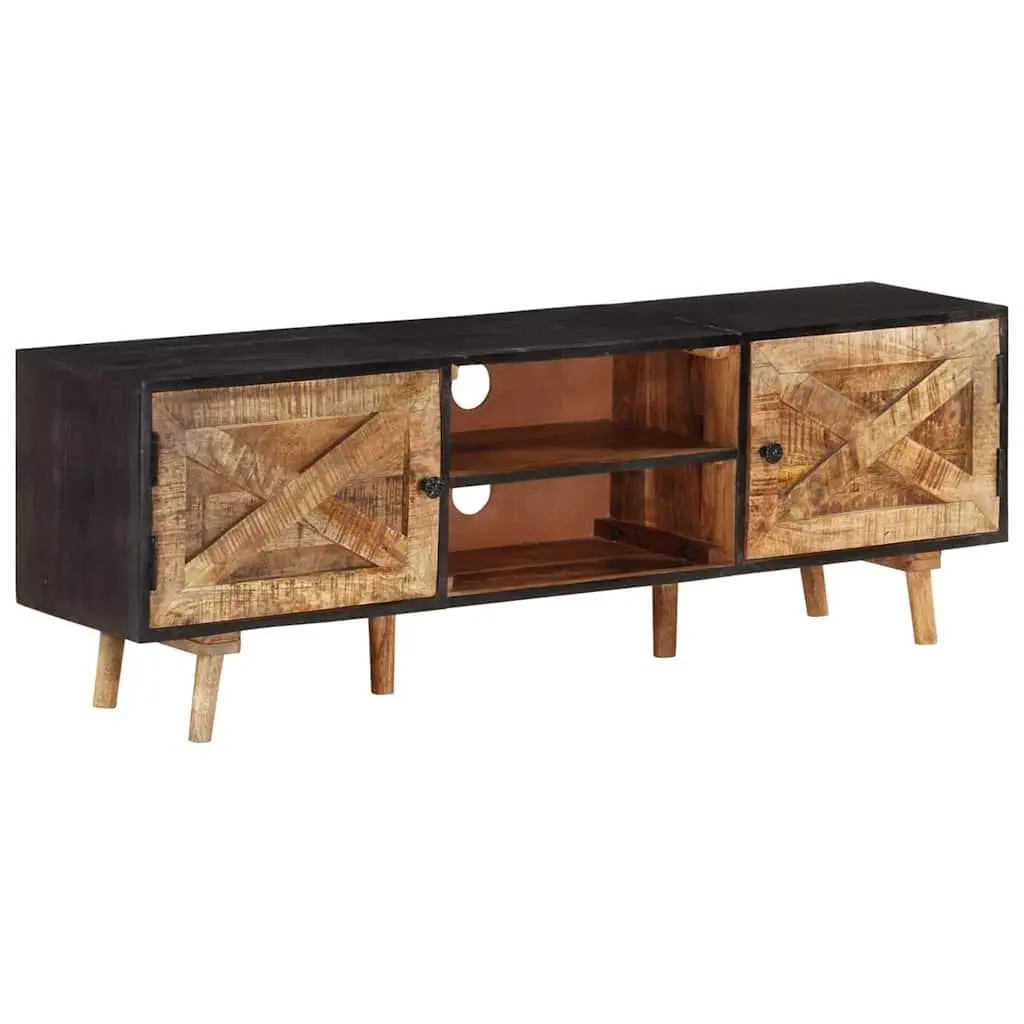 TV Cabinet 140x30x46 cm Rough Mango Wood Acacia Living Room Bedroom Storage
