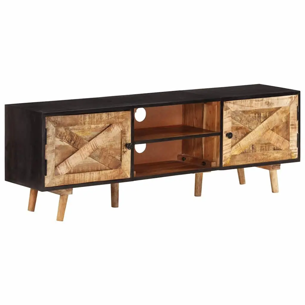 TV Cabinet 140x30x46 cm Rough Mango Wood Acacia Living Room Bedroom Storage