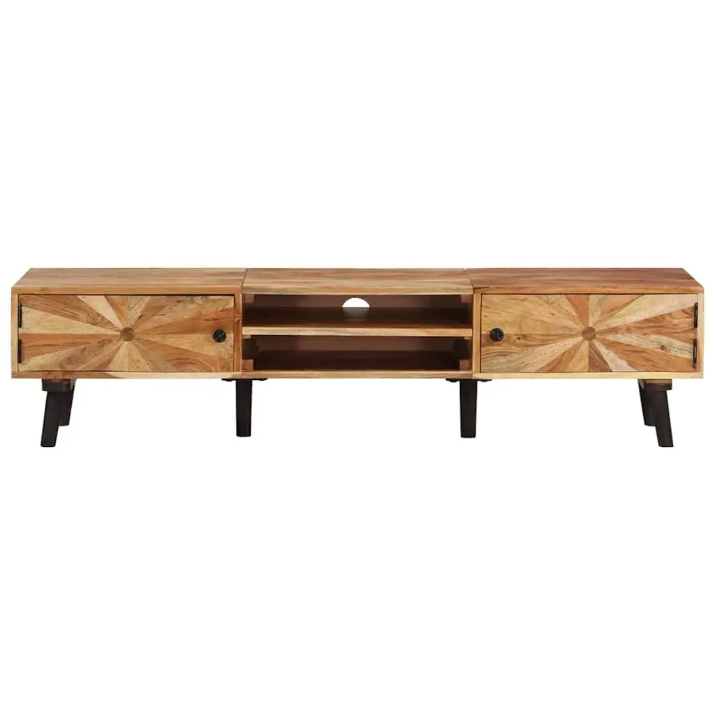 TV Cabinet 145x35x35 cm Solid Wood Acacia Brown Storage Furniture Living Room